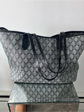 VTG Ralph Lauren RL Signature Monogram Blackwell Logo Shopper Carryall Tote Bag